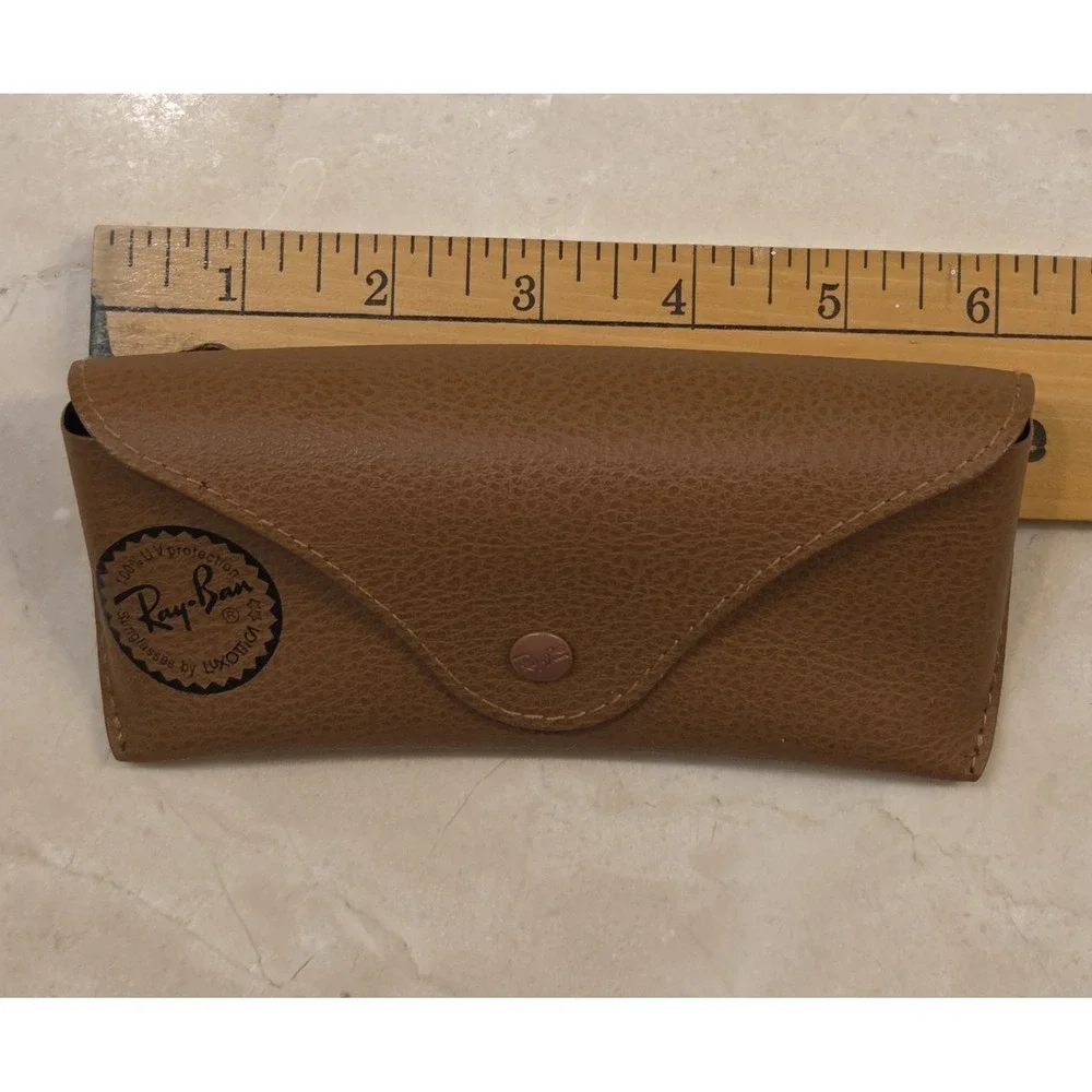 Authentic Luxottica Ray Ban Pebbled Brown Sunglasses‎ Glasses Snap Case ONLY